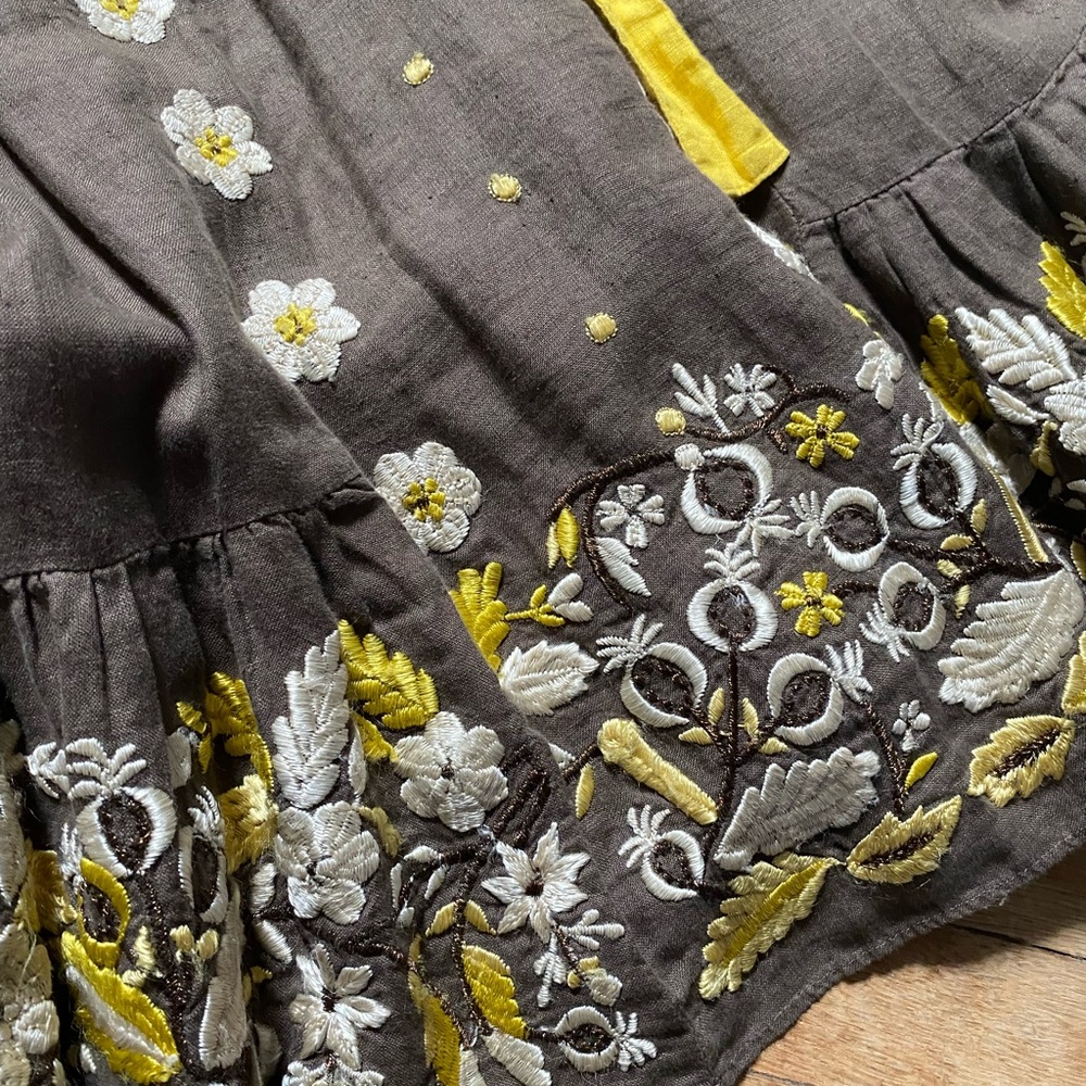 Anthropologie Dress Lithe Embroidered Floral Dress size 2 - Picture 9 of 12